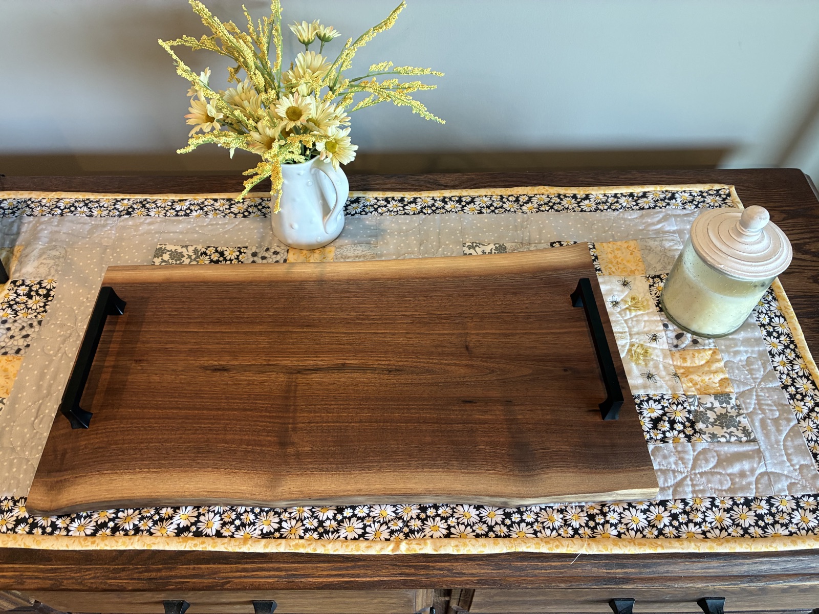 Live-Edge Walnut Serving Tray — photo 1