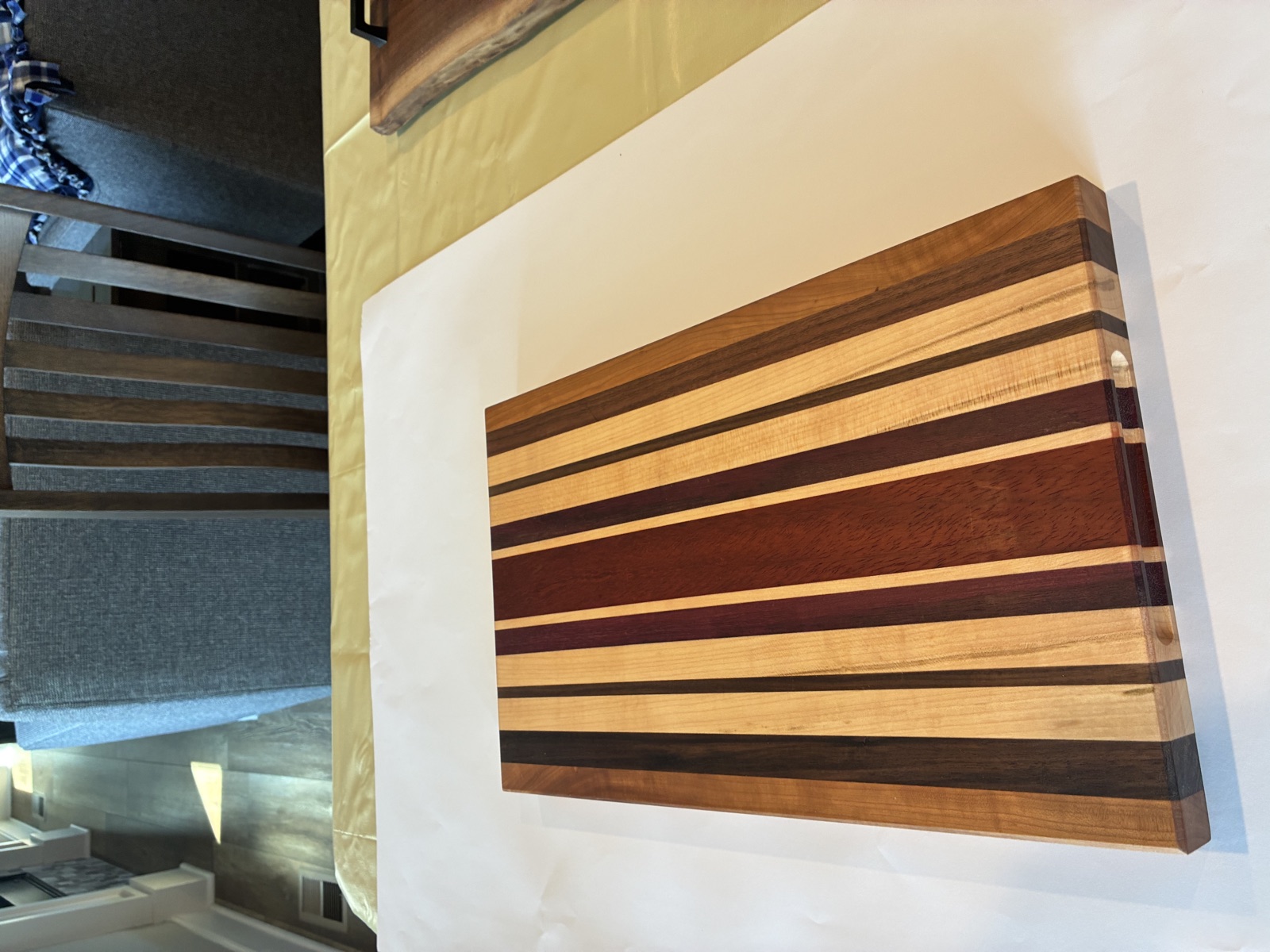 Maple, Purpleheart, Cherry & Walnut Edge Grain Board — photo 2