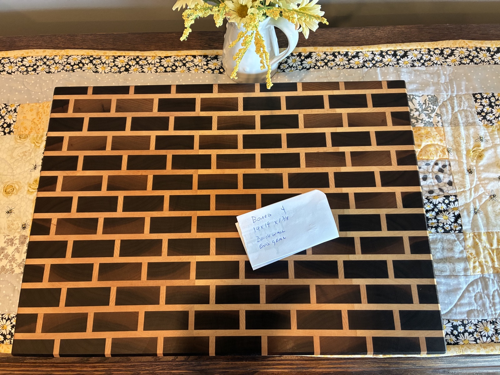 Walnut & Maple Brick Pattern End Grain Board