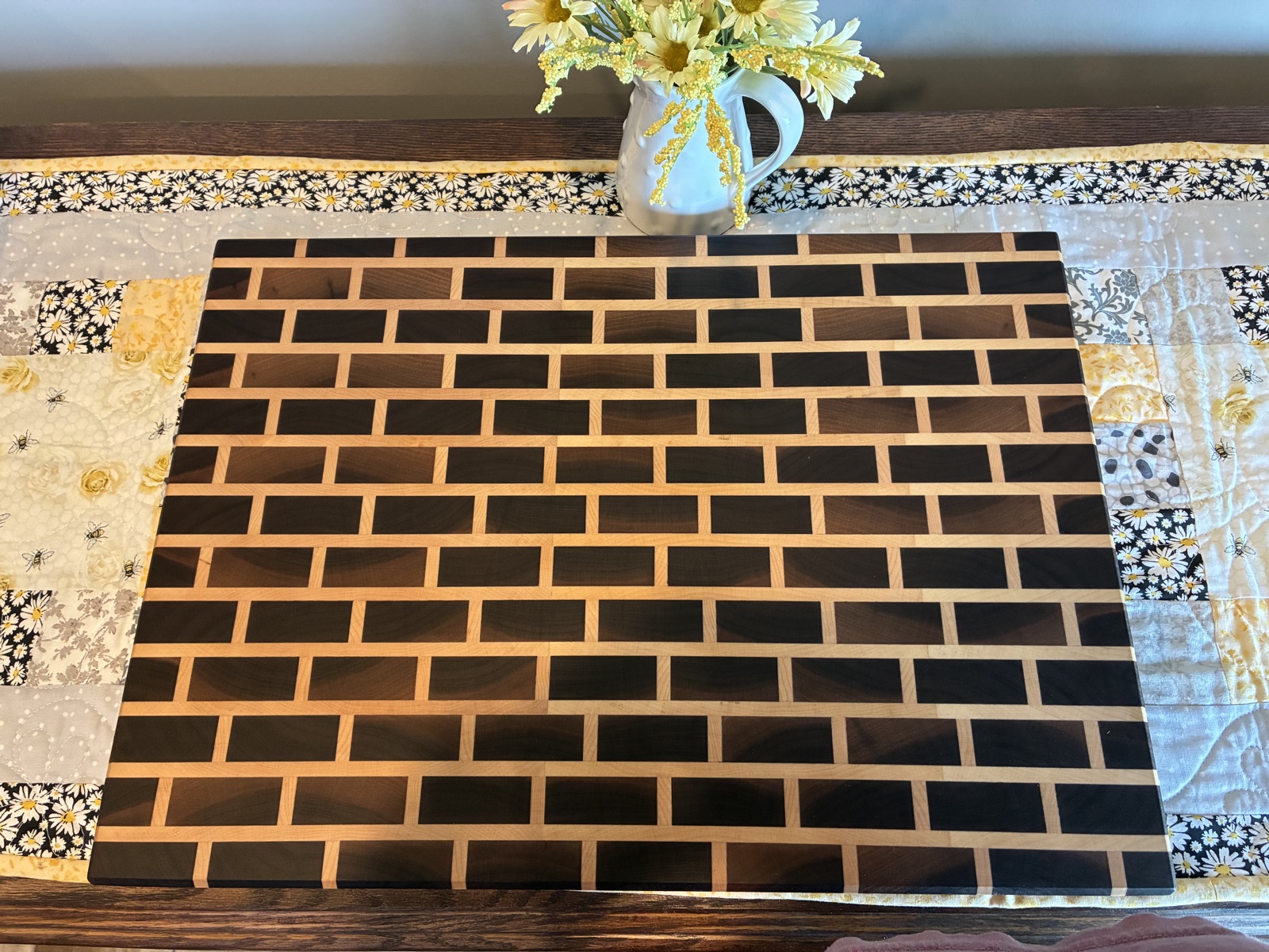 Walnut & Maple Brick Pattern End Grain Board — photo 2