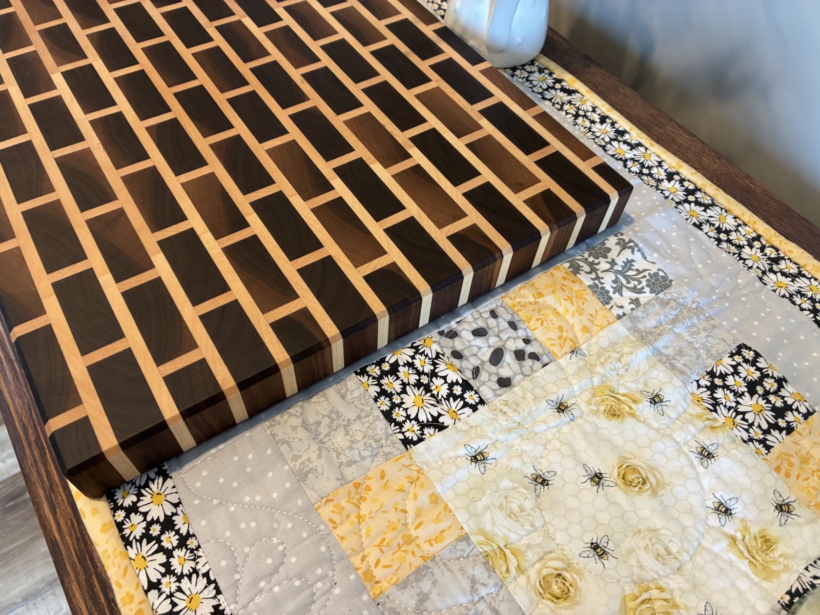 Walnut & Maple Brick Pattern End Grain Board — photo 3
