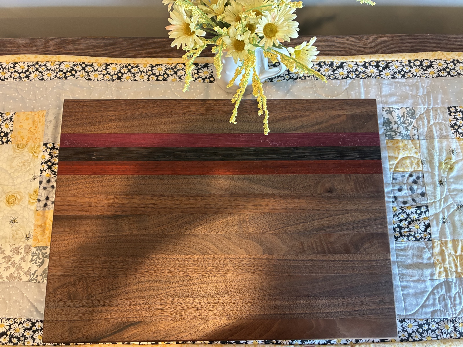 Walnut, Padauk & Purpleheart Edge Grain Board — photo 2