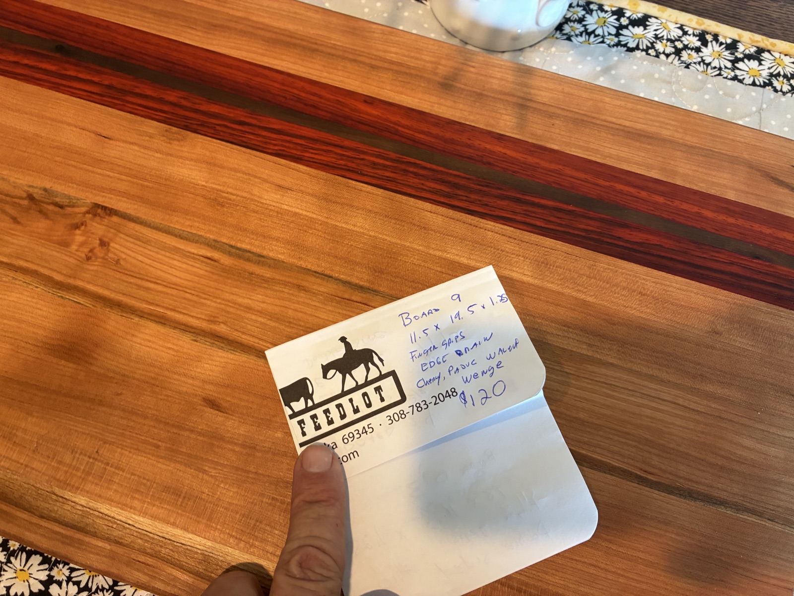 Cherry, Padauk, Walnut & Wenge Edge Grain Board