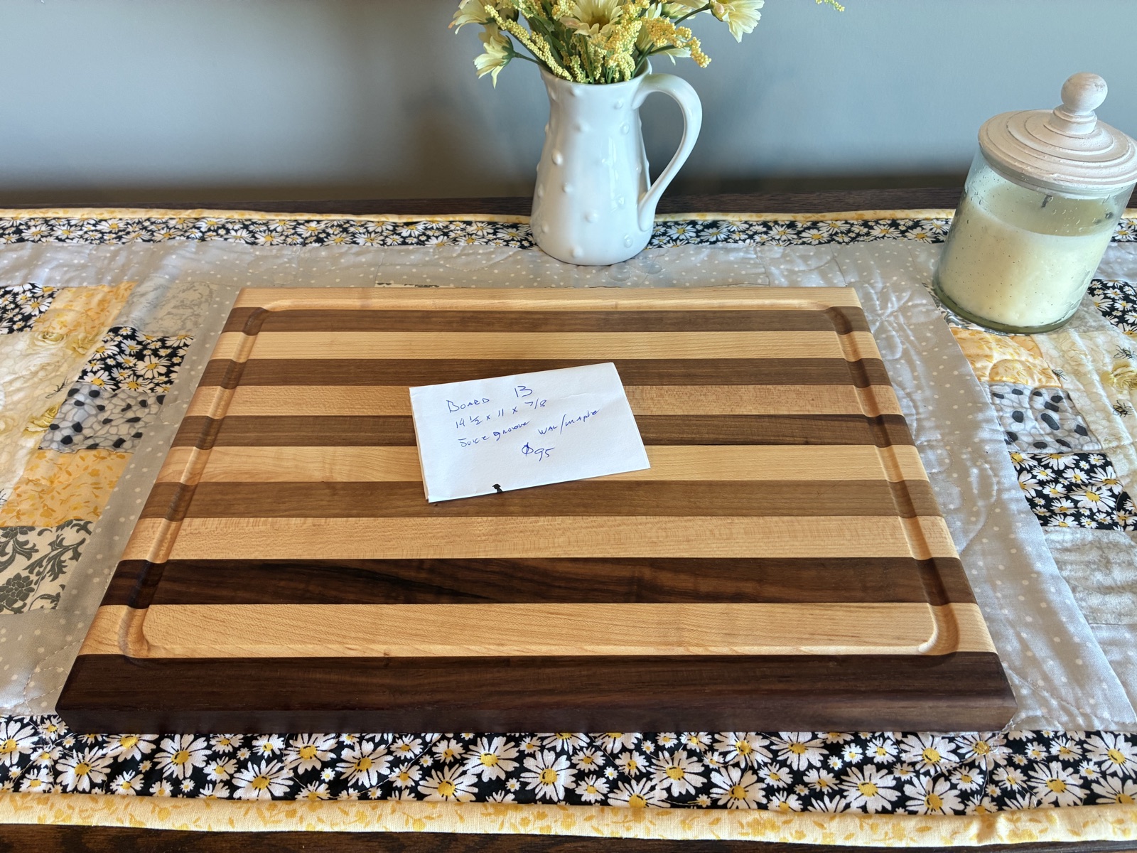 Walnut & Maple Edge Grain Board with Juice Groove