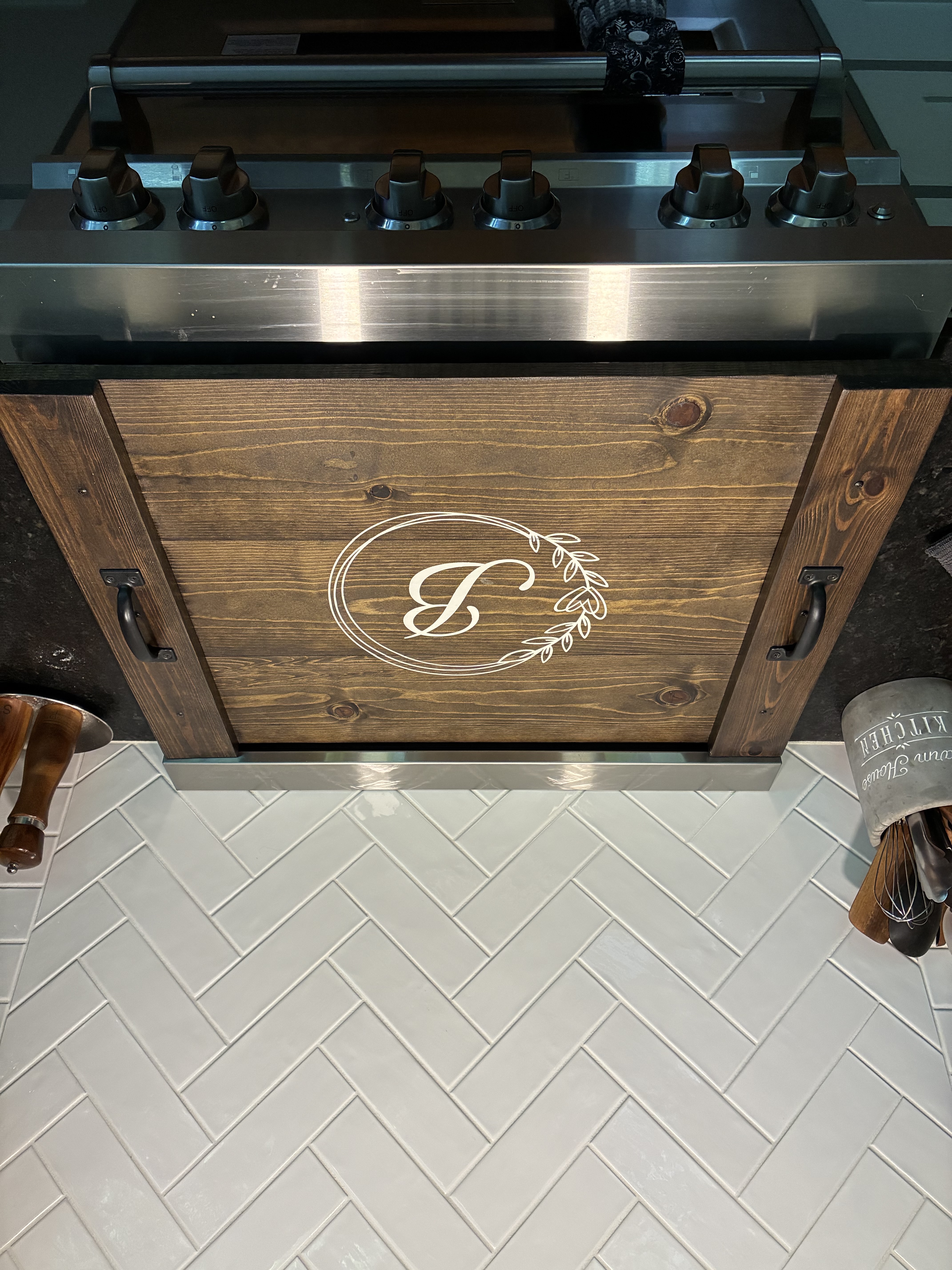 Monogrammed Stove Cover